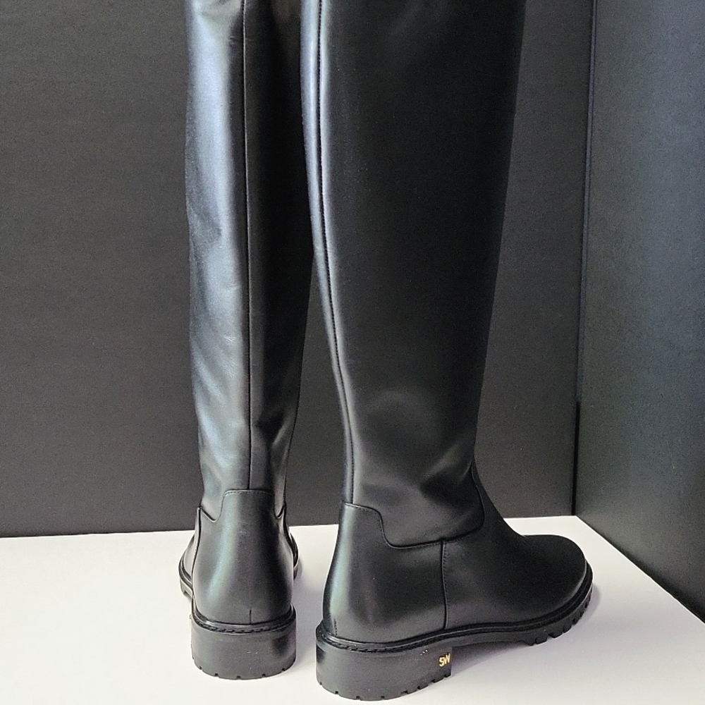 NIB$795 STUART WEITZMAN City Leather Knee-High Riding SW Logo Boots 9 - Picture 11 of 14